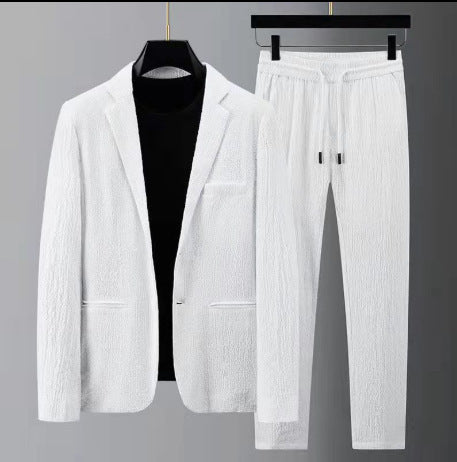 Men’s Lightweight Casual Suit – Spring & Summer Blazer + Trousers Set