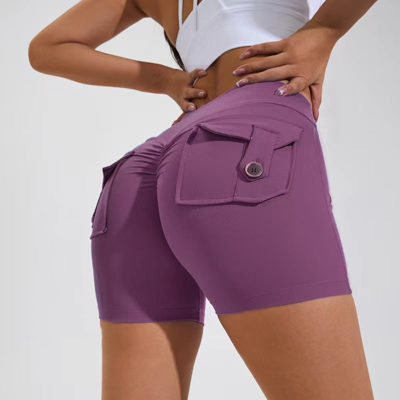 High Waist Women's Workout Shorts with Pockets β Quick Dry, Butt-Lifting, Breathable Fitness Shorts