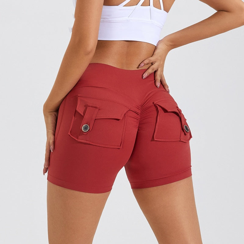 High Waist Women's Workout Shorts with Pockets β Quick Dry, Butt-Lifting, Breathable Fitness Shorts