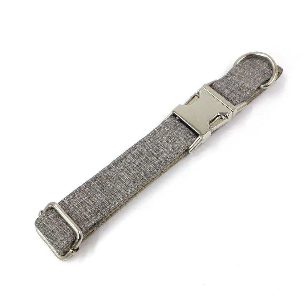 Elegant Dog Collar & Leash Set with Bow Tie – Gentleman Gray Style (XS–XL Sizes)