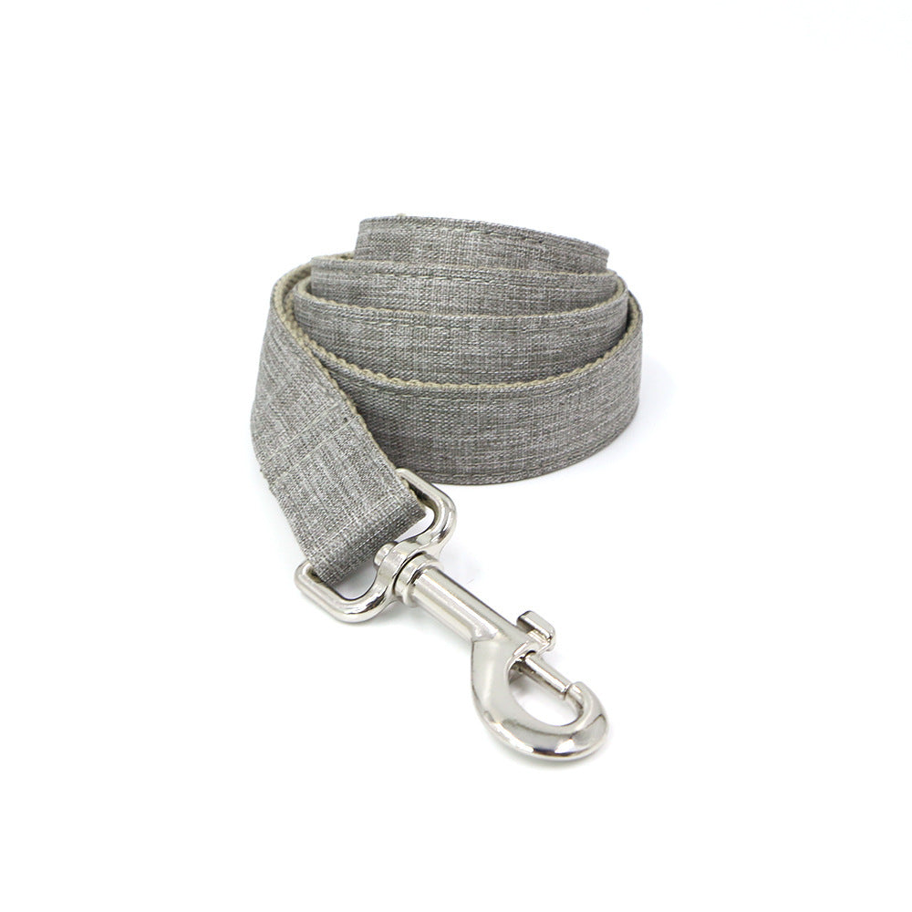 Elegant Dog Collar & Leash Set with Bow Tie – Gentleman Gray Style (XS–XL Sizes)