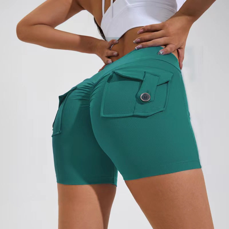 High Waist Women's Workout Shorts with Pockets β Quick Dry, Butt-Lifting, Breathable Fitness Shorts