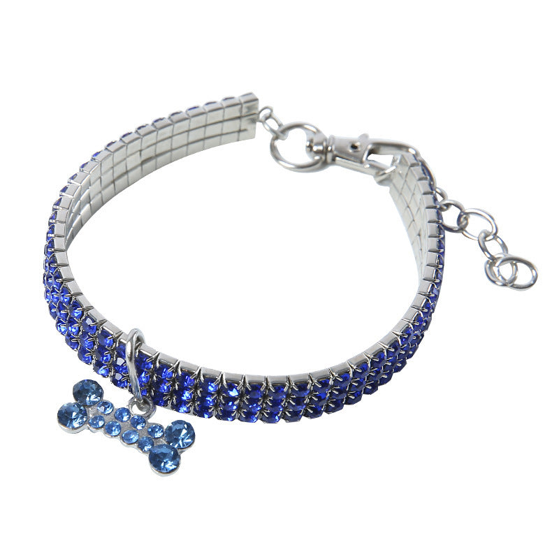 Bling Rhinestone Pet Collar for Small Dogs & Cats – Adjustable Crystal Design (20–27 cm)