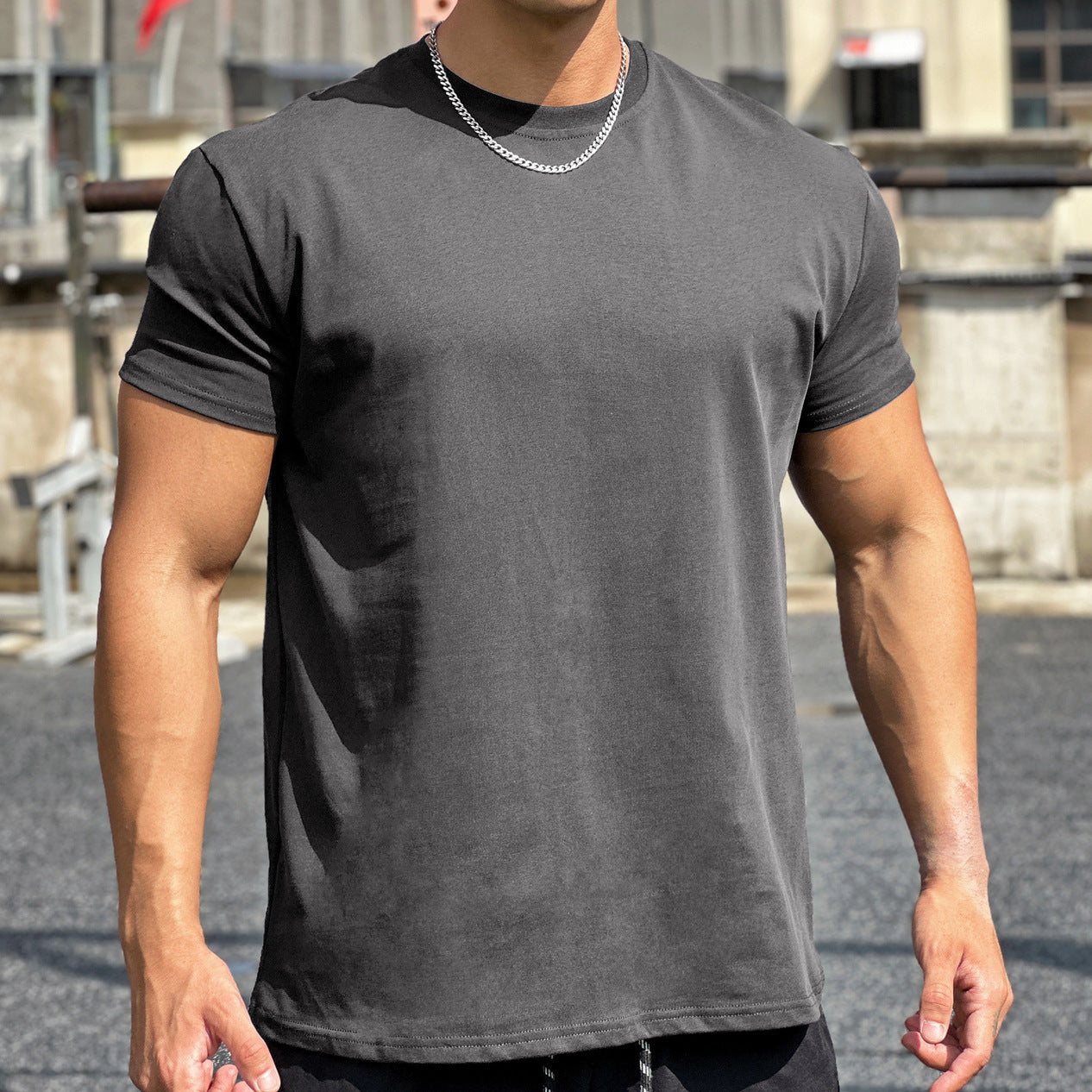 Men's Cotton Gym T-Shirt | Loose Fit Short Sleeve Sports Top for Fitness