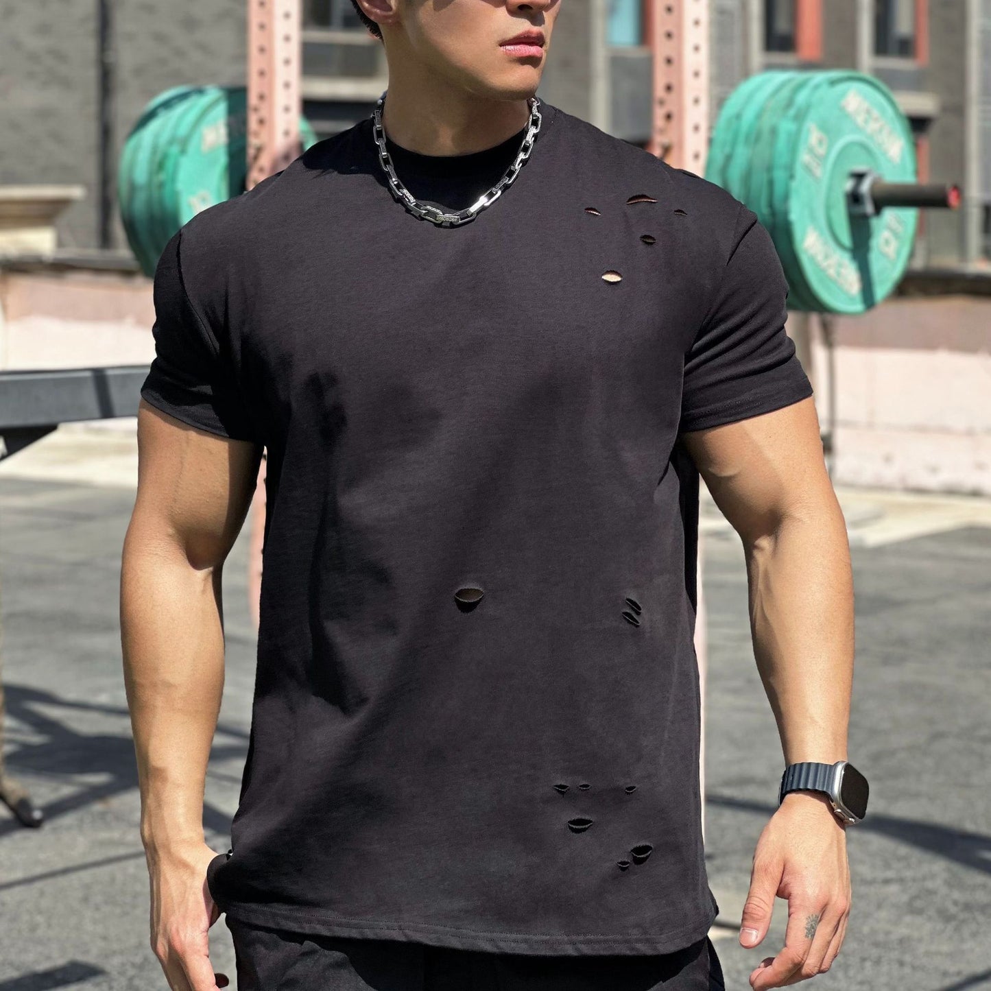 Men's Cotton Gym T-Shirt | Loose Fit Short Sleeve Sports Top for Fitness