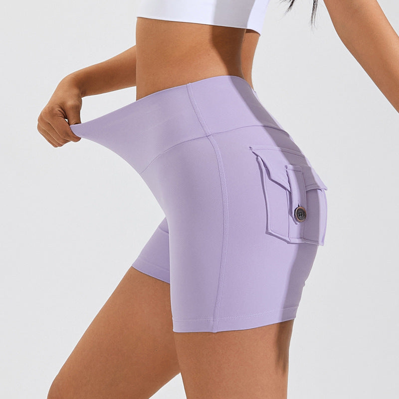 High Waist Women's Workout Shorts with Pockets β Quick Dry, Butt-Lifting, Breathable Fitness Shorts