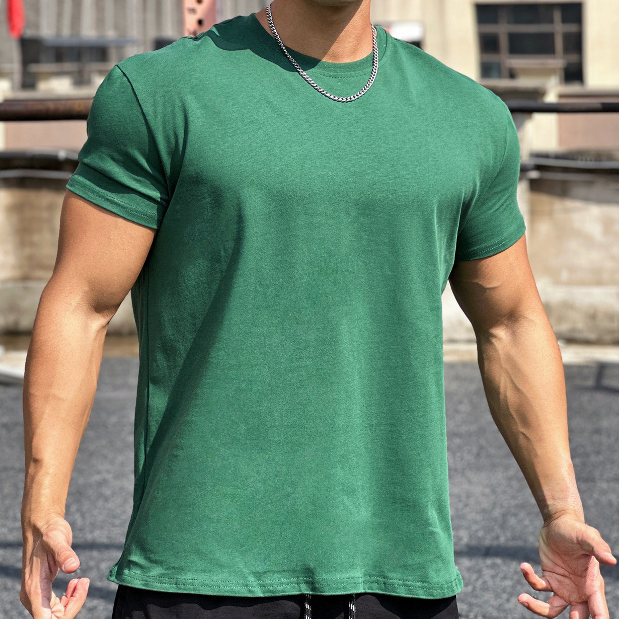 Men's Cotton Gym T-Shirt | Loose Fit Short Sleeve Sports Top for Fitness