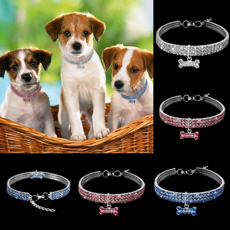 Bling Rhinestone Pet Collar for Small Dogs & Cats – Adjustable Crystal Design (20–27 cm)