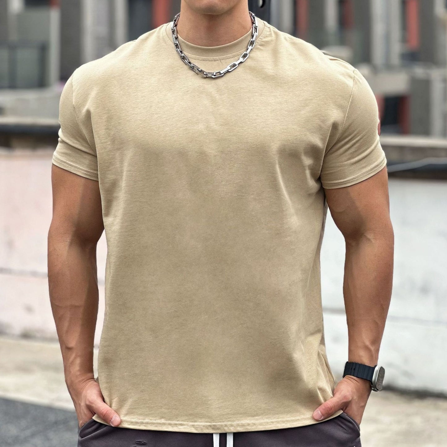 Men's Cotton Gym T-Shirt | Loose Fit Short Sleeve Sports Top for Fitness
