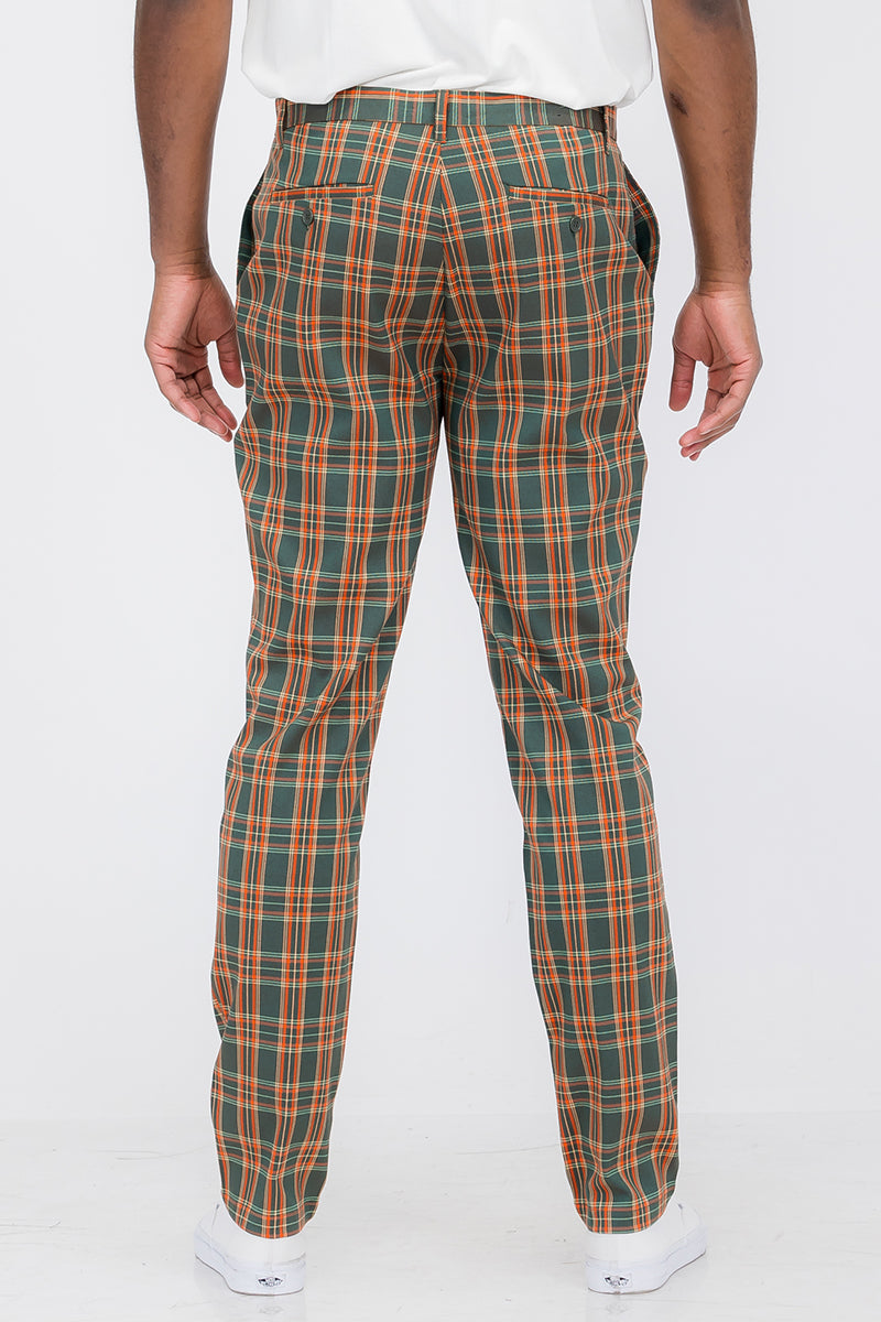 Women’s Slim Fit Plaid Pants – Comfortable Stretchy Trousers with Elegant Checked Pattern for Office and Casual Wear