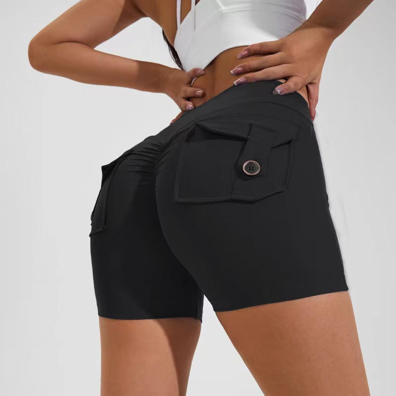 High Waist Women's Workout Shorts with Pockets β Quick Dry, Butt-Lifting, Breathable Fitness Shorts