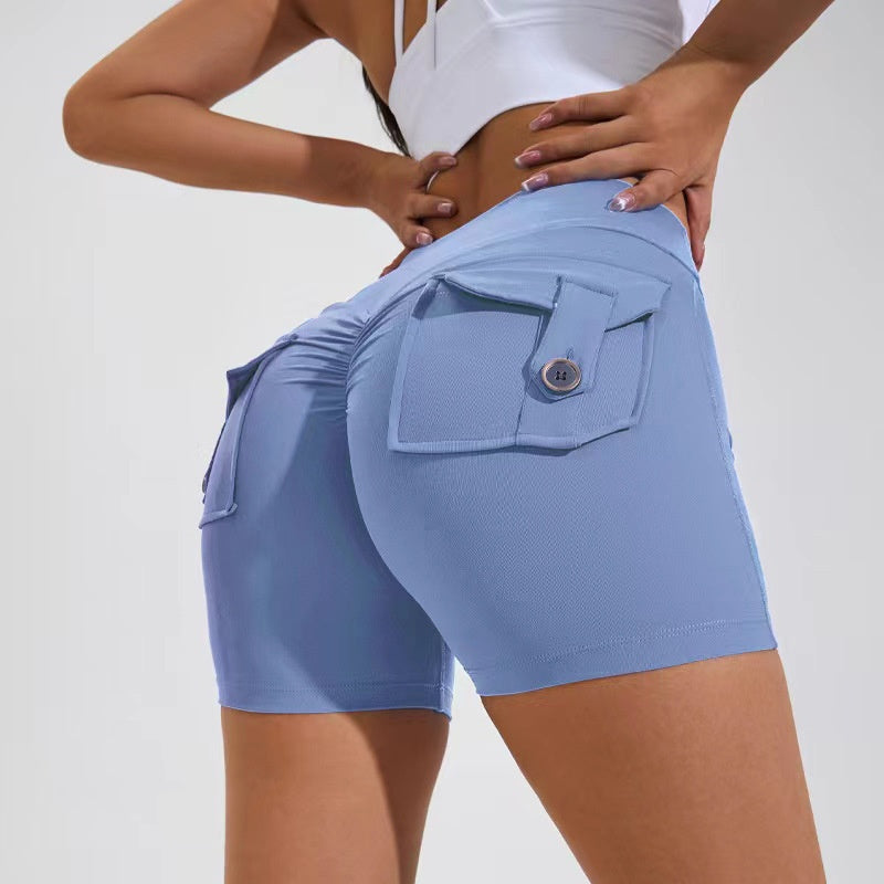 High Waist Women's Workout Shorts with Pockets β Quick Dry, Butt-Lifting, Breathable Fitness Shorts