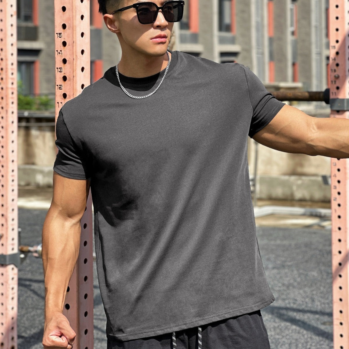 Men's Cotton Gym T-Shirt | Loose Fit Short Sleeve Sports Top for Fitness