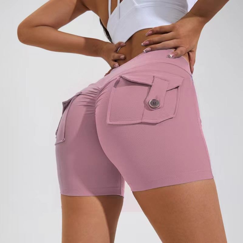 High Waist Women's Workout Shorts with Pockets β Quick Dry, Butt-Lifting, Breathable Fitness Shorts