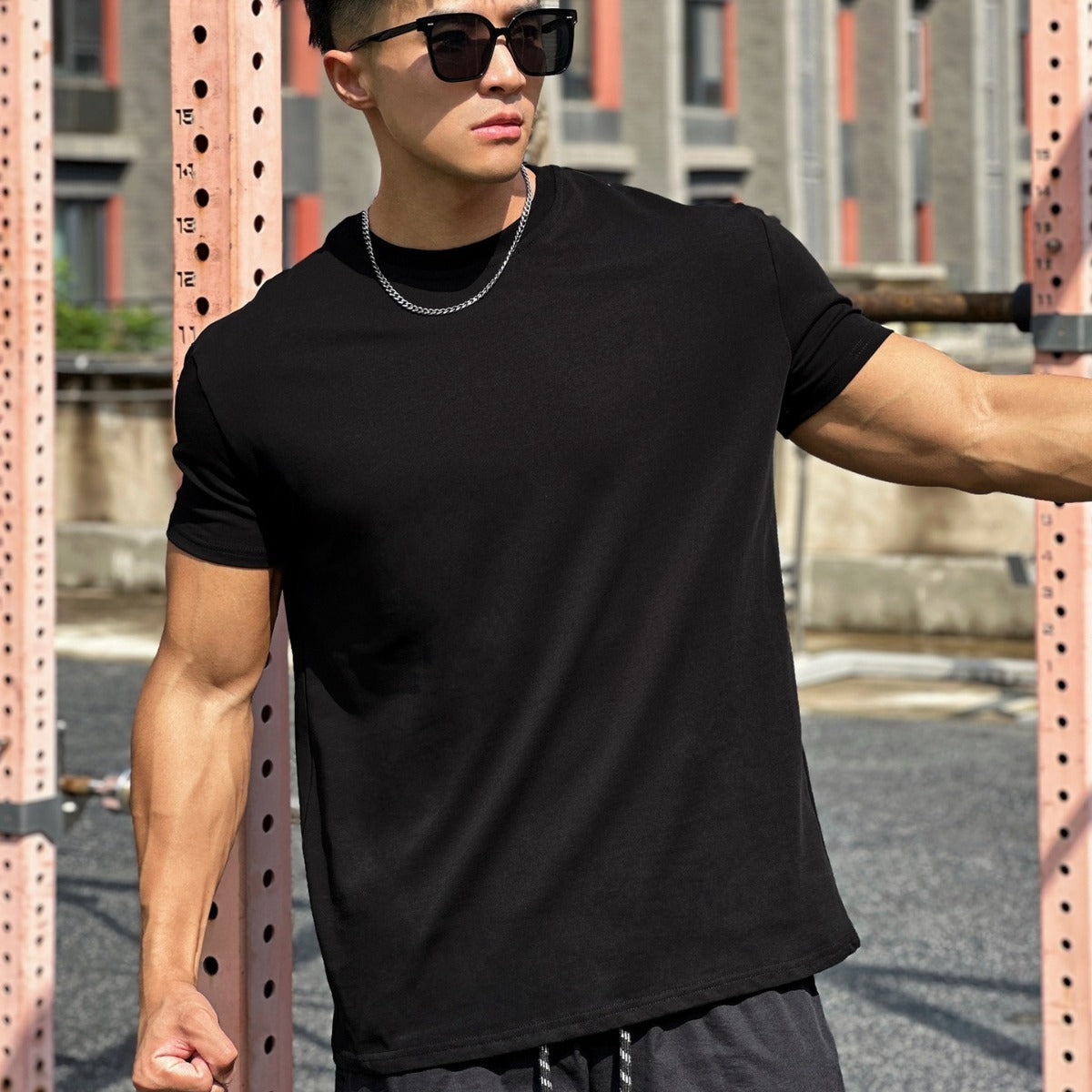 Men's Cotton Gym T-Shirt | Loose Fit Short Sleeve Sports Top for Fitness