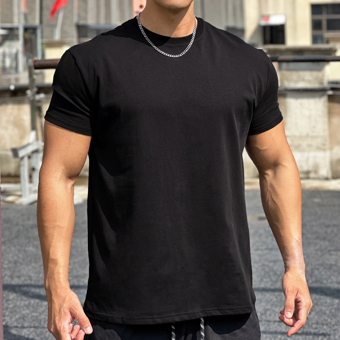 Men's Cotton Gym T-Shirt | Loose Fit Short Sleeve Sports Top for Fitness