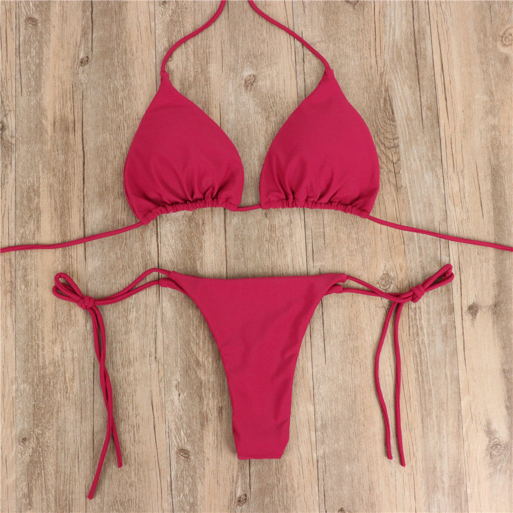 2-Piece Adjustable Halterneck Bikini for Women – Sexy Summer Swimwear 2025