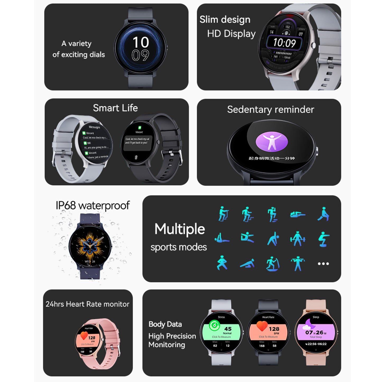 X27 Smartwatch with Bluetooth Calling – Blood Pressure, Oxygen & Fitness Tracker, HD Touch Display