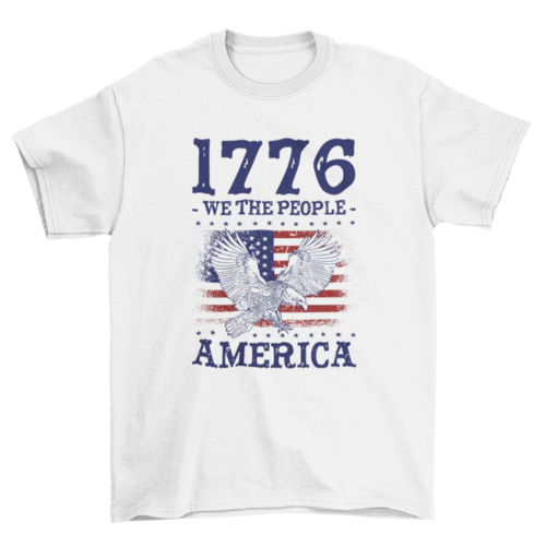 1776 American Patriotic T-Shirt – Unisex Cotton Tee with Vintage USA Independence Graphic for Freedom and National Pride