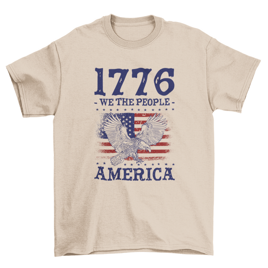 1776 American Patriotic T-Shirt – Unisex Cotton Tee with Vintage USA Independence Graphic for Freedom and National Pride