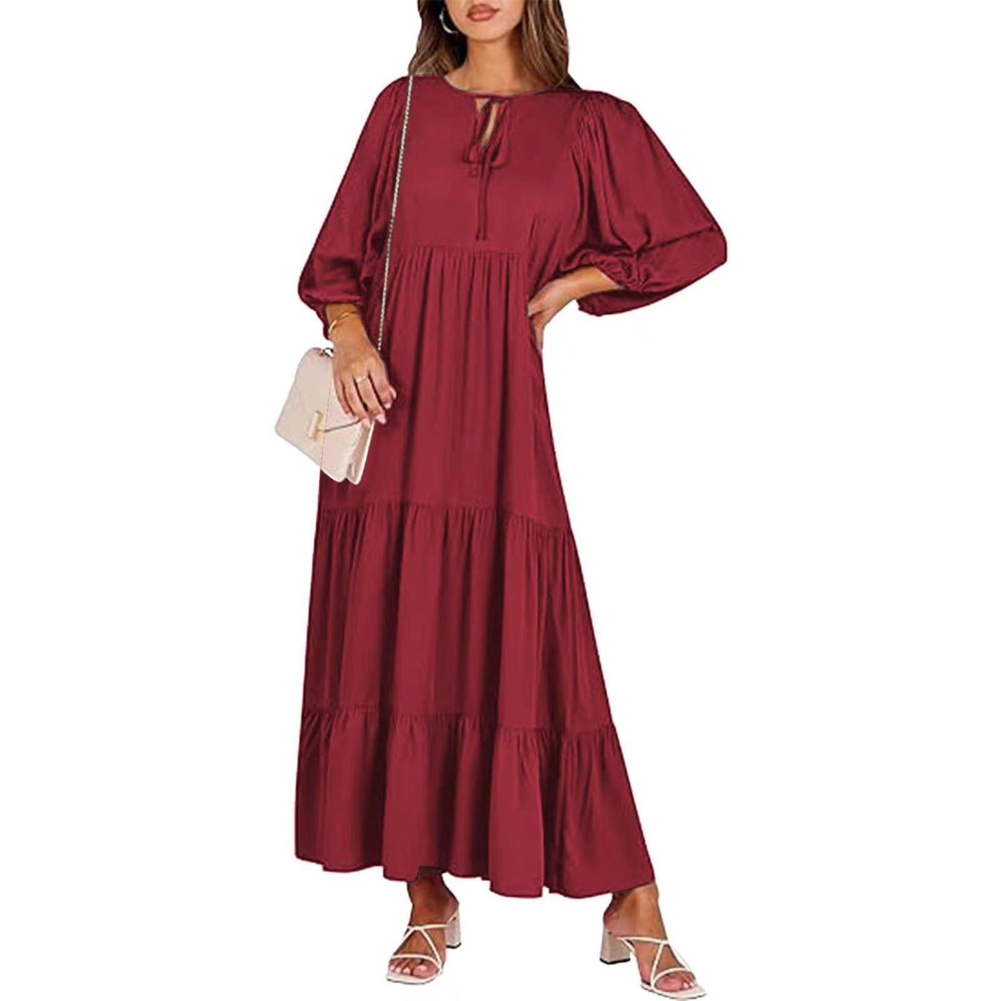 Boho Summer Dress for Women – Elegant Vintage Floral Long Casual Dress