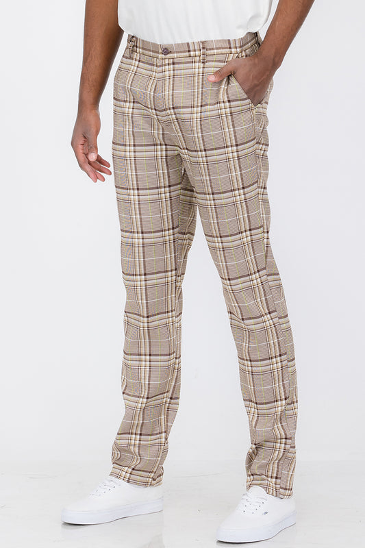 Women’s Slim Fit Plaid Pants – Elegant Stretchy Checked Trousers for Business Casual and Chic Everyday Outfits