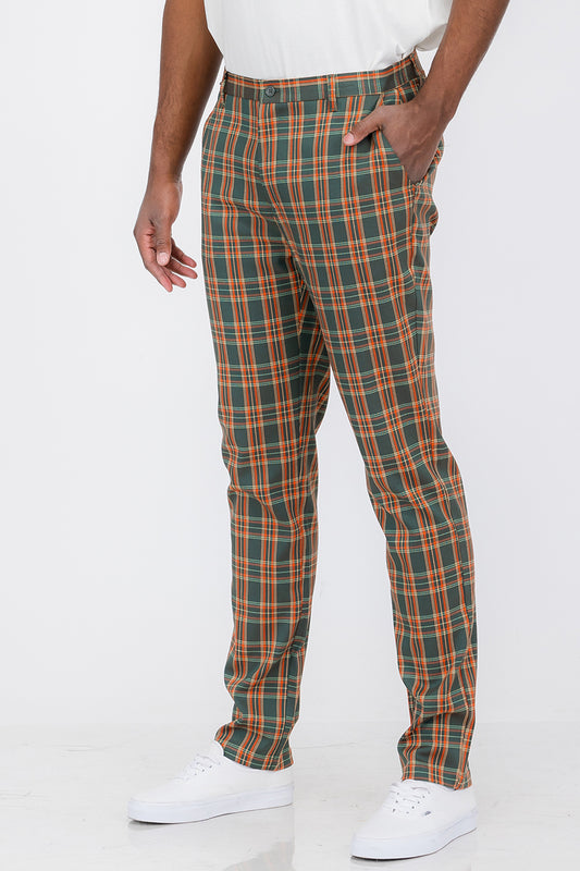 Women’s Slim Fit Plaid Pants – Comfortable Stretchy Trousers with Elegant Checked Pattern for Office and Casual Wear