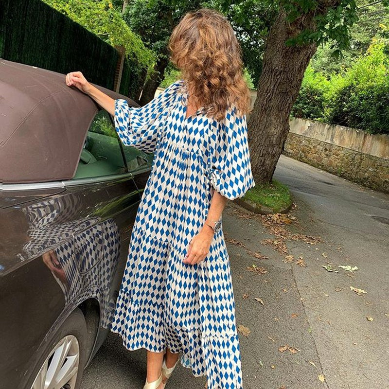 Boho Summer Dress for Women – Elegant Vintage Floral Long Casual Dress