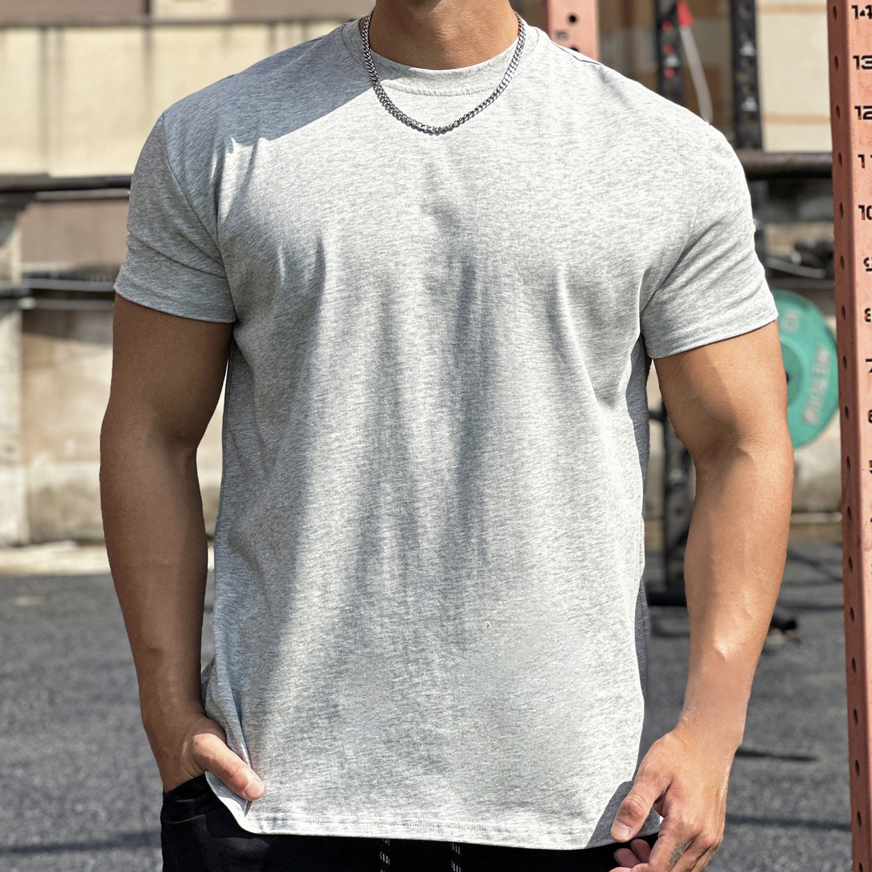 Men's Cotton Gym T-Shirt | Loose Fit Short Sleeve Sports Top for Fitness